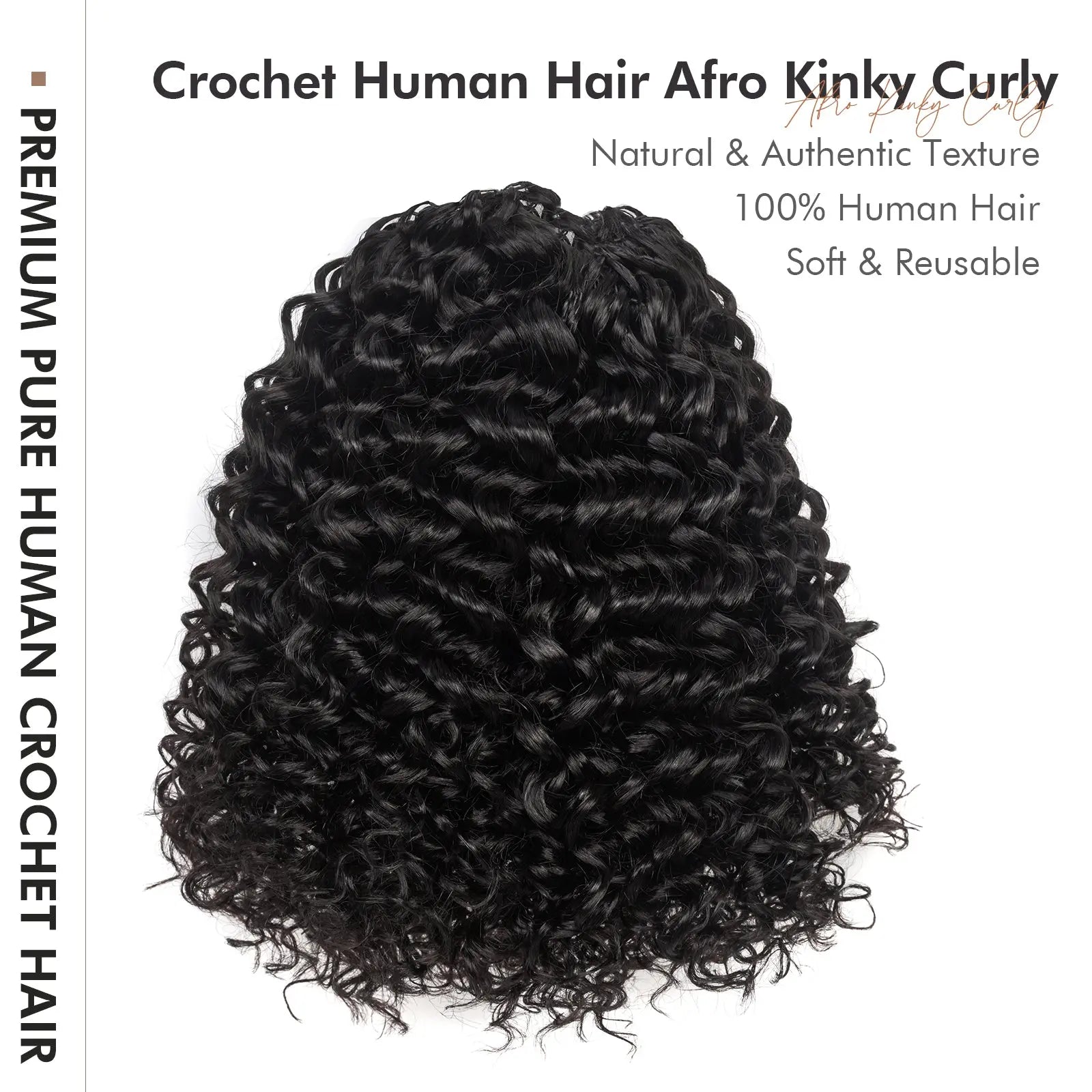 Toyotress® Knotless Pre-Separated Human Crochet Hair Kinky Curly Spring Curly Hair Extensions Human Hair Crochet Kinky Curly Toyotress